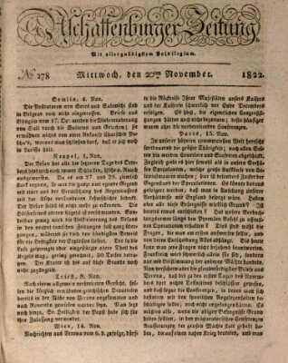 Aschaffenburger Zeitung Mittwoch 20. November 1822