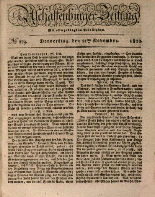 Aschaffenburger Zeitung Donnerstag 21. November 1822