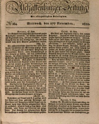 Aschaffenburger Zeitung Mittwoch 27. November 1822