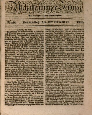 Aschaffenburger Zeitung Donnerstag 28. November 1822