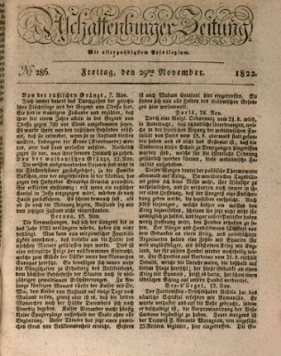 Aschaffenburger Zeitung Freitag 29. November 1822