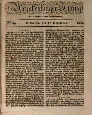 Aschaffenburger Zeitung Dienstag 3. Dezember 1822