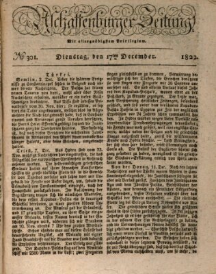 Aschaffenburger Zeitung Dienstag 17. Dezember 1822