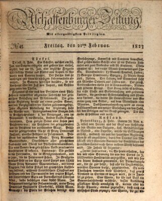 Aschaffenburger Zeitung Freitag 21. Februar 1823