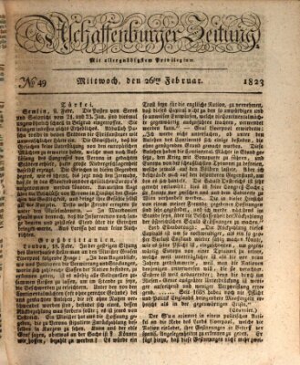 Aschaffenburger Zeitung Mittwoch 26. Februar 1823