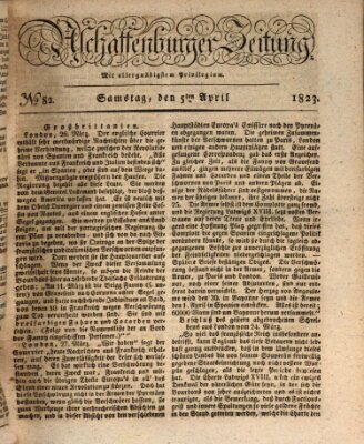 Aschaffenburger Zeitung Samstag 5. April 1823