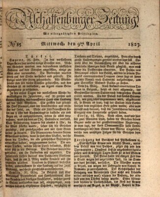 Aschaffenburger Zeitung Mittwoch 9. April 1823