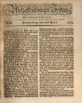 Aschaffenburger Zeitung Donnerstag 10. April 1823