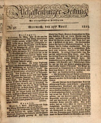 Aschaffenburger Zeitung Mittwoch 23. April 1823