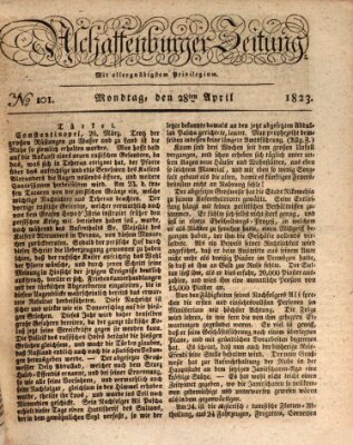 Aschaffenburger Zeitung Montag 28. April 1823