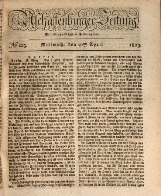 Aschaffenburger Zeitung Mittwoch 30. April 1823