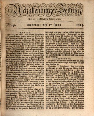 Aschaffenburger Zeitung Montag 2. Juni 1823