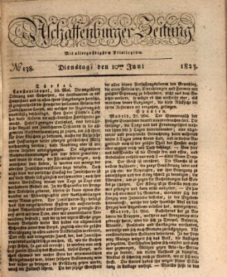 Aschaffenburger Zeitung Dienstag 10. Juni 1823