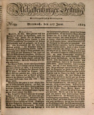 Aschaffenburger Zeitung Mittwoch 11. Juni 1823