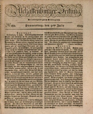 Aschaffenburger Zeitung Donnerstag 31. Juli 1823