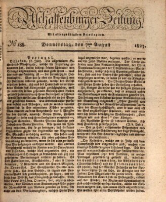 Aschaffenburger Zeitung Donnerstag 7. August 1823