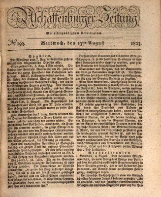 Aschaffenburger Zeitung Mittwoch 13. August 1823