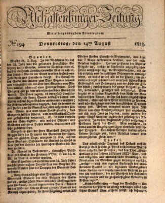 Aschaffenburger Zeitung Donnerstag 14. August 1823