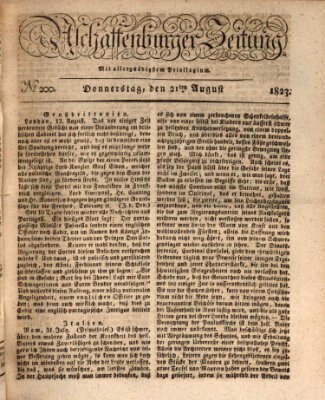 Aschaffenburger Zeitung Donnerstag 21. August 1823