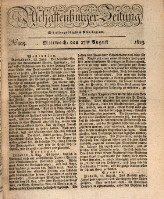 Aschaffenburger Zeitung Mittwoch 27. August 1823