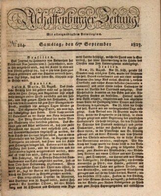 Aschaffenburger Zeitung Samstag 6. September 1823