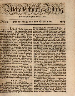 Aschaffenburger Zeitung Donnerstag 11. September 1823