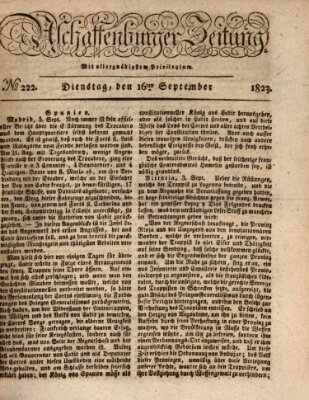 Aschaffenburger Zeitung Dienstag 16. September 1823