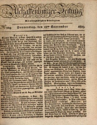 Aschaffenburger Zeitung Donnerstag 18. September 1823