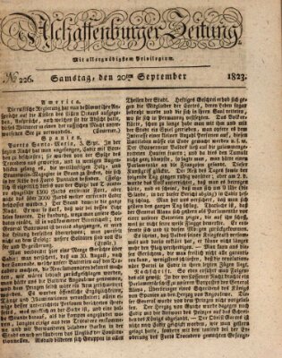 Aschaffenburger Zeitung Samstag 20. September 1823