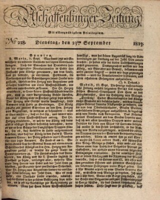 Aschaffenburger Zeitung Dienstag 23. September 1823