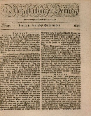 Aschaffenburger Zeitung Freitag 26. September 1823