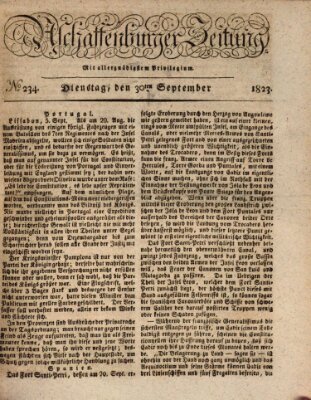 Aschaffenburger Zeitung Dienstag 30. September 1823