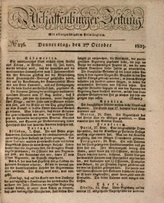 Aschaffenburger Zeitung Donnerstag 2. Oktober 1823