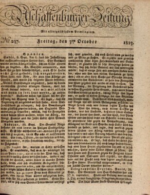 Aschaffenburger Zeitung Freitag 3. Oktober 1823