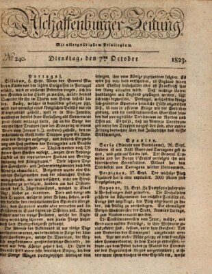 Aschaffenburger Zeitung Dienstag 7. Oktober 1823