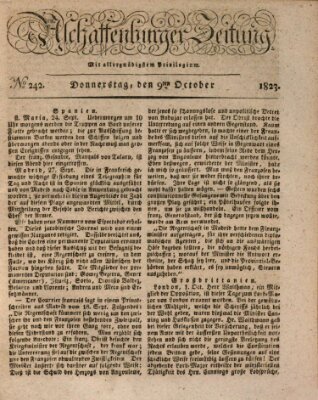 Aschaffenburger Zeitung Donnerstag 9. Oktober 1823