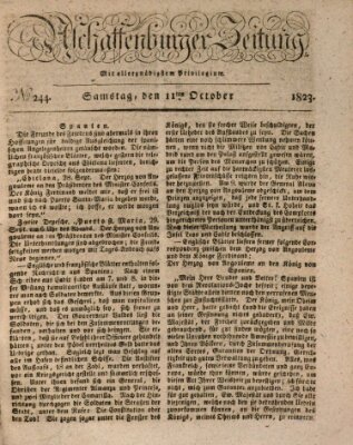 Aschaffenburger Zeitung Samstag 11. Oktober 1823