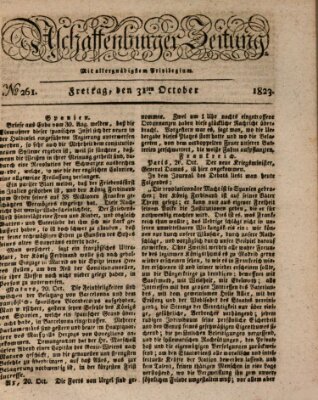 Aschaffenburger Zeitung Freitag 31. Oktober 1823