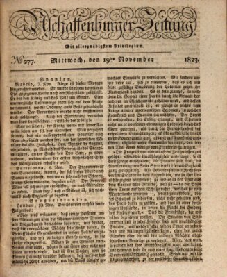 Aschaffenburger Zeitung Mittwoch 19. November 1823