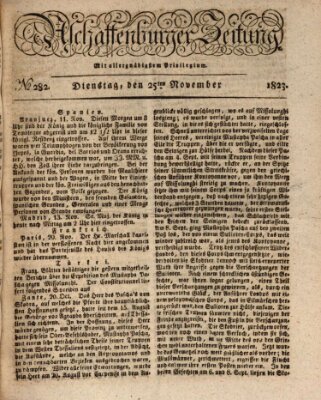 Aschaffenburger Zeitung Dienstag 25. November 1823