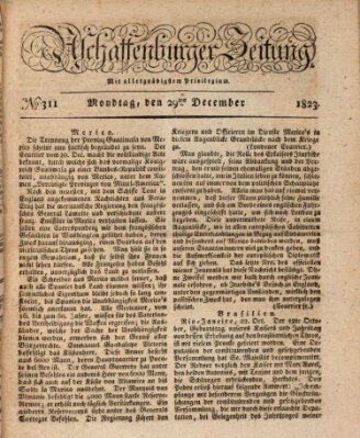 Aschaffenburger Zeitung Montag 29. Dezember 1823