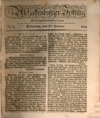 Aschaffenburger Zeitung Dienstag 6. Januar 1824