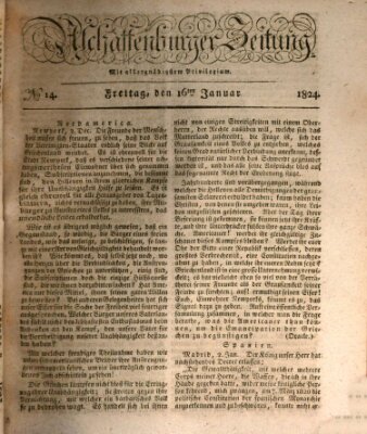 Aschaffenburger Zeitung Freitag 16. Januar 1824