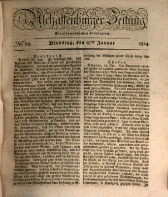 Aschaffenburger Zeitung Dienstag 27. Januar 1824