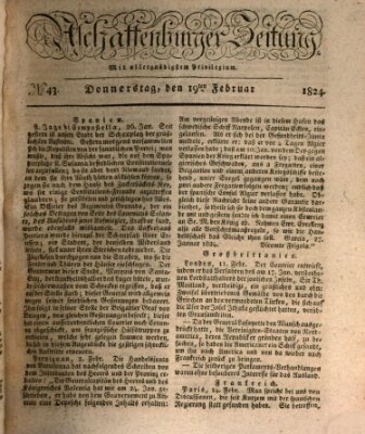 Aschaffenburger Zeitung Donnerstag 19. Februar 1824