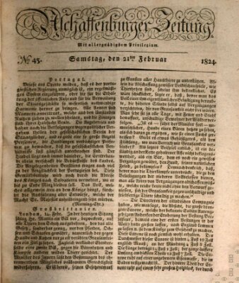 Aschaffenburger Zeitung Samstag 21. Februar 1824