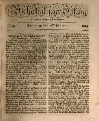 Aschaffenburger Zeitung Dienstag 24. Februar 1824