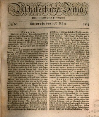 Aschaffenburger Zeitung Mittwoch 10. März 1824