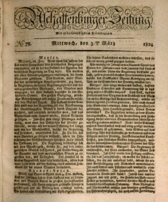 Aschaffenburger Zeitung Mittwoch 31. März 1824