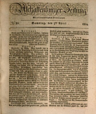 Aschaffenburger Zeitung Samstag 3. April 1824